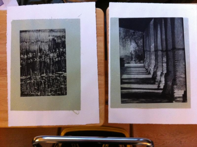 Examples of photographs turned into photopolymer prints